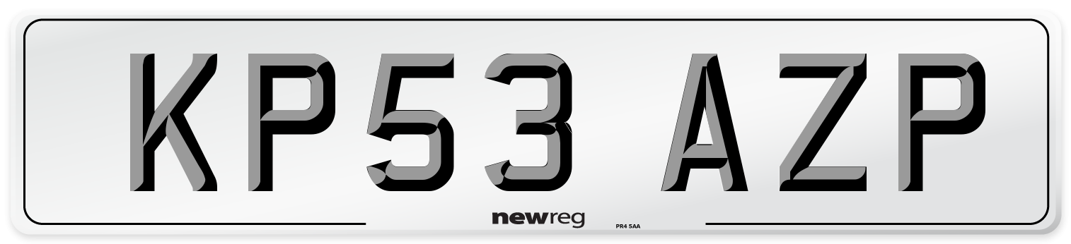 KP53 AZP Number Plate from New Reg